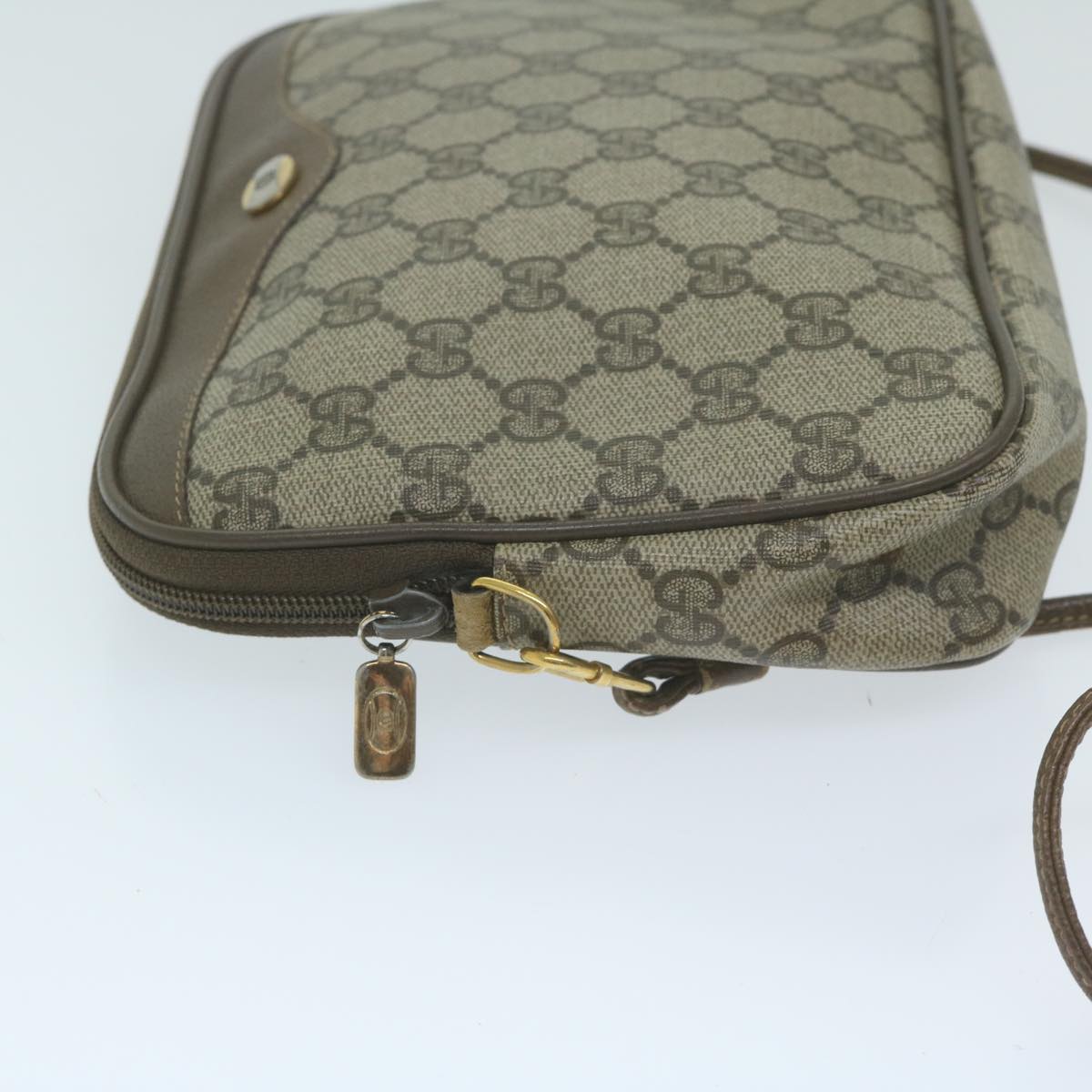 GUCCI GG Supreme Shoulder Bag PVC Leather Beige 97 02 068 10142