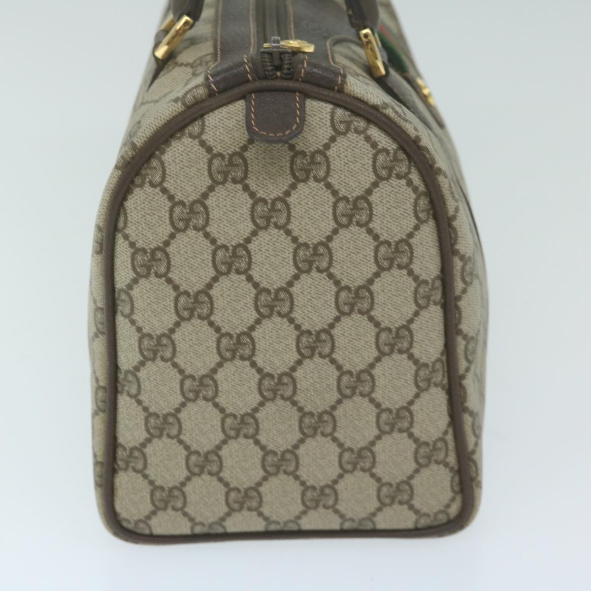 GUCCI GG Canvas Web Sherry Line Boston Bag Beige Green 40 02 007 10145