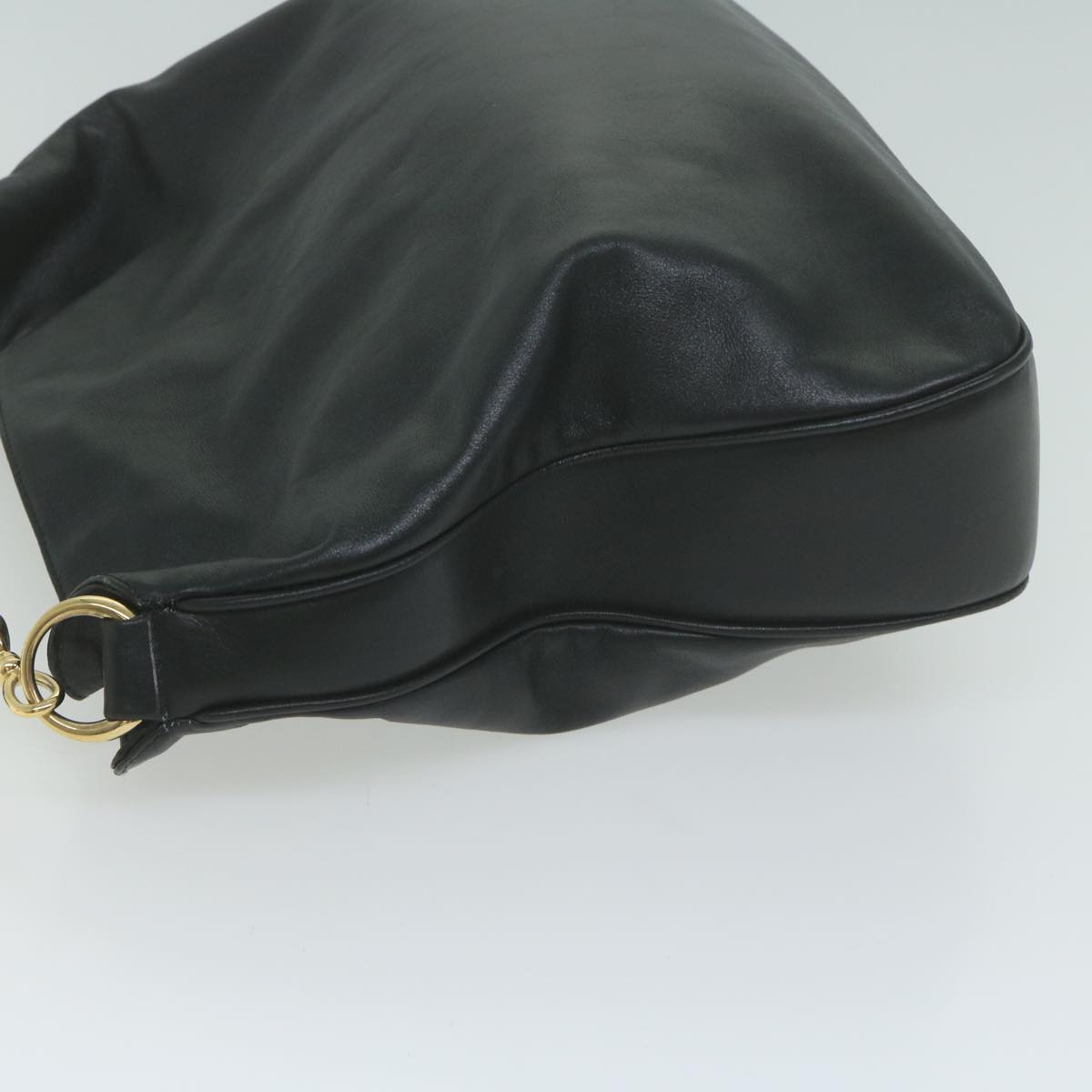GUCCI Bamboo Hand Bag Leather 2way Black 001 1577 10189