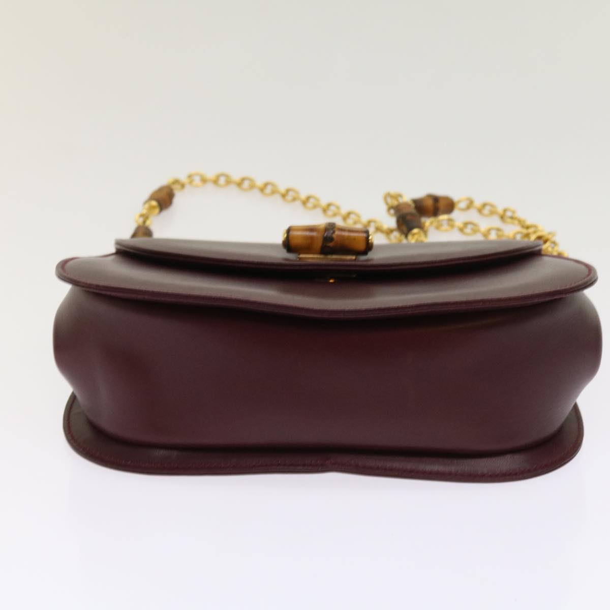 GUCCI Bamboo Chain Shoulder Bag Leather Red 001 115 1497 10196