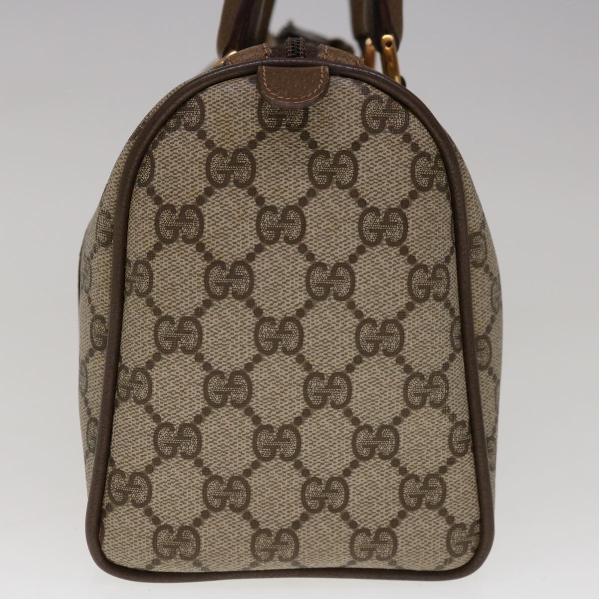 GUCCI GG Canvas Web Sherry Line Boston Bag PVC Beige Red 58 02 006 10299