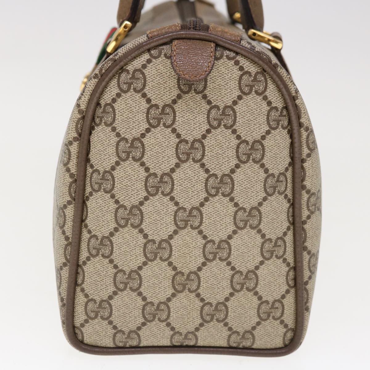 GUCCI GG Canvas Web Sherry Line Boston Bag PVC Beige Red 116 02 006 10327