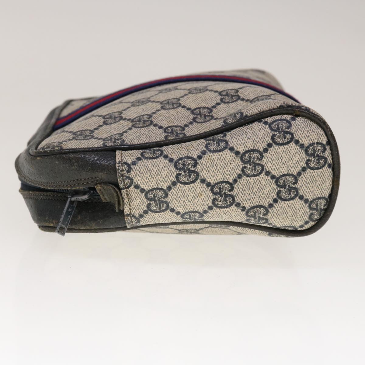 GUCCI GG Supreme Sherry Line Clutch Bag Red Navy 27 004 998 10330