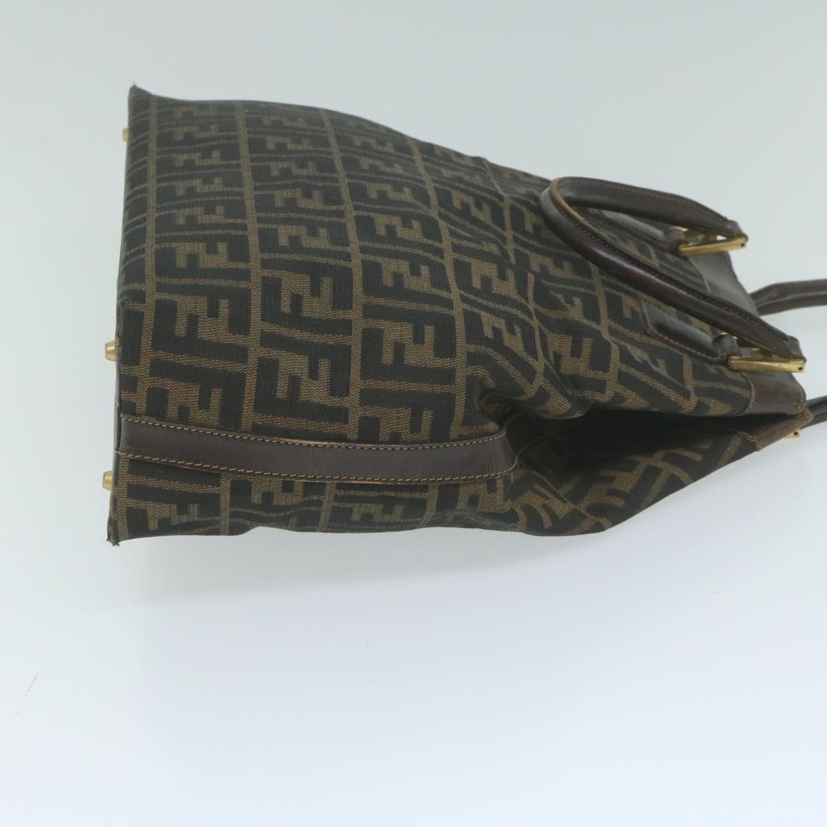 Luxury FendiZucca Canvas Hand Bag Black Brownyk10338