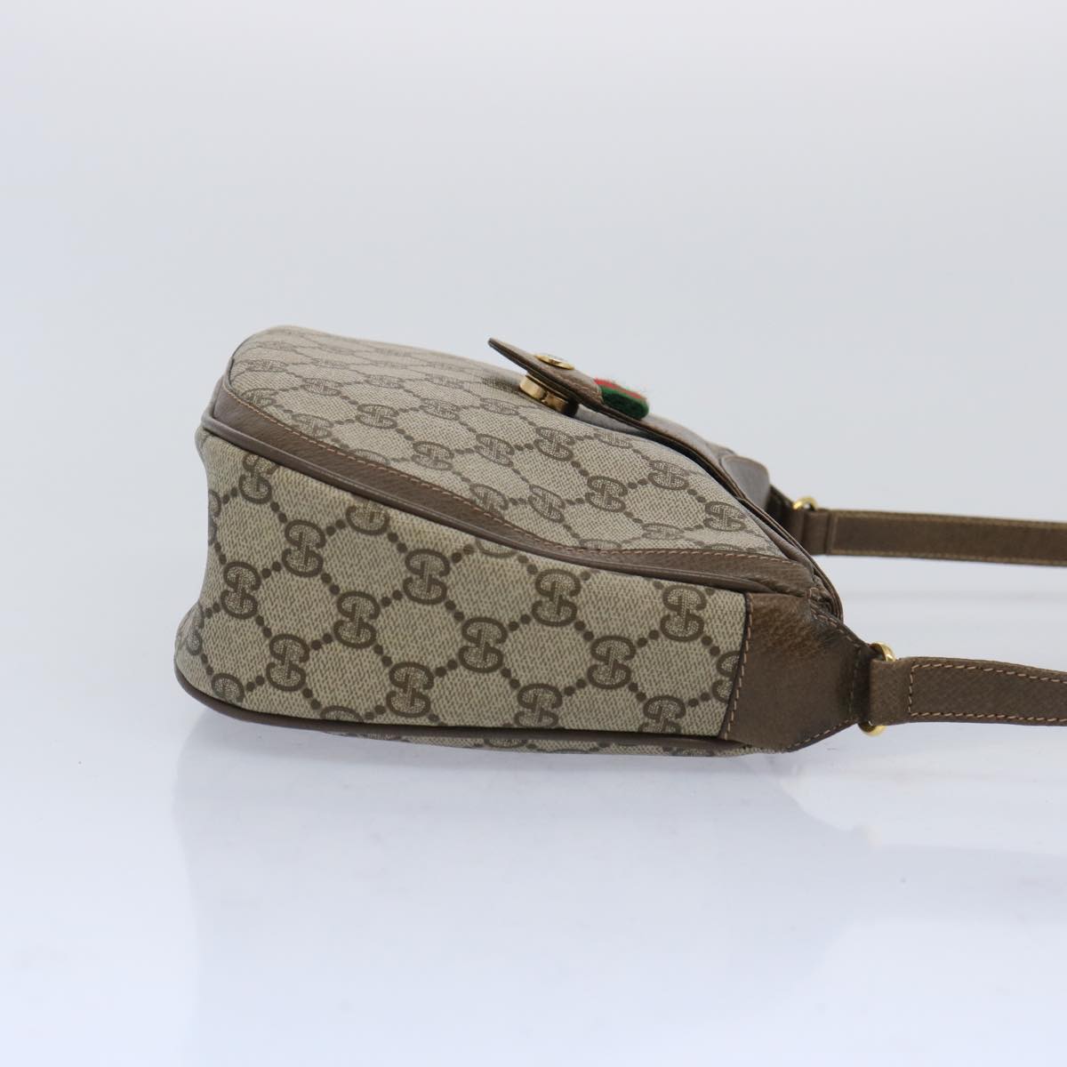 GUCCI GG Supreme Web Sherry Line Shoulder Bag Beige Green 10 02 056 10432