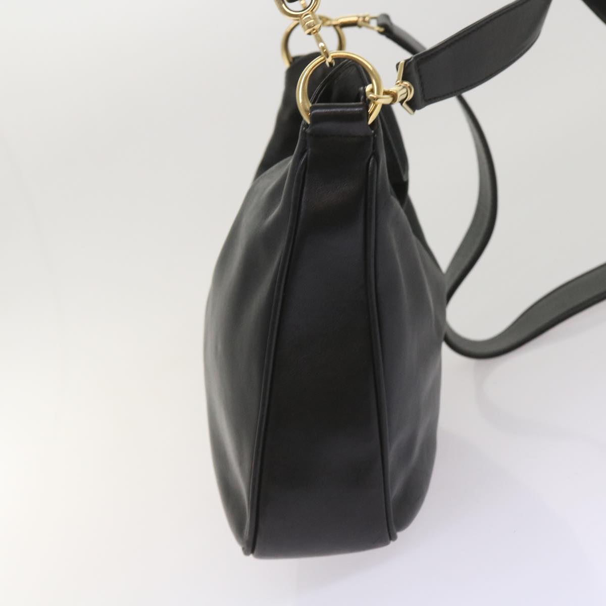 GUCCI Bamboo Shoulder Bag Leather 2way Black 10486