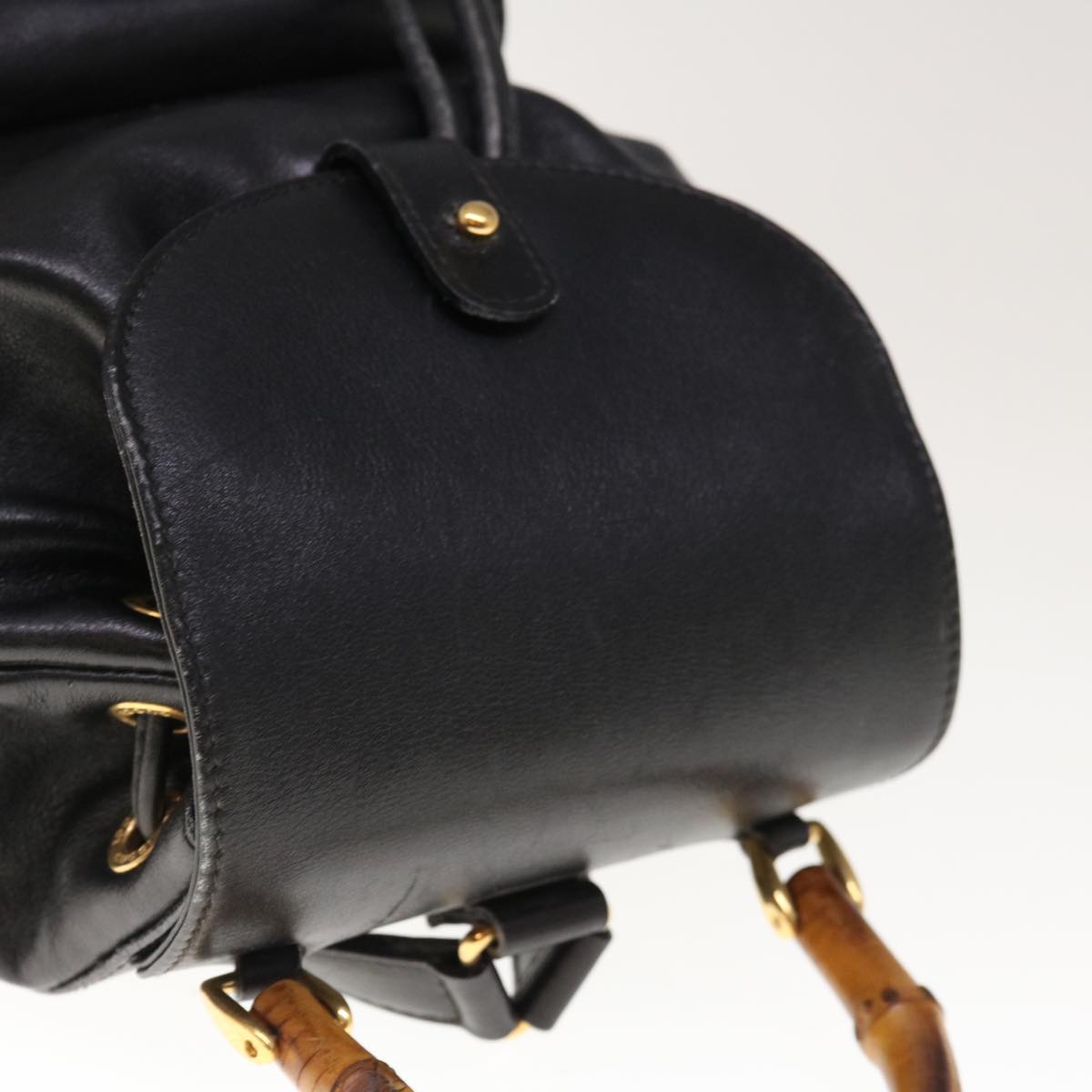 GUCCI Bamboo Backpack Leather Black 003 2034 0030 10569