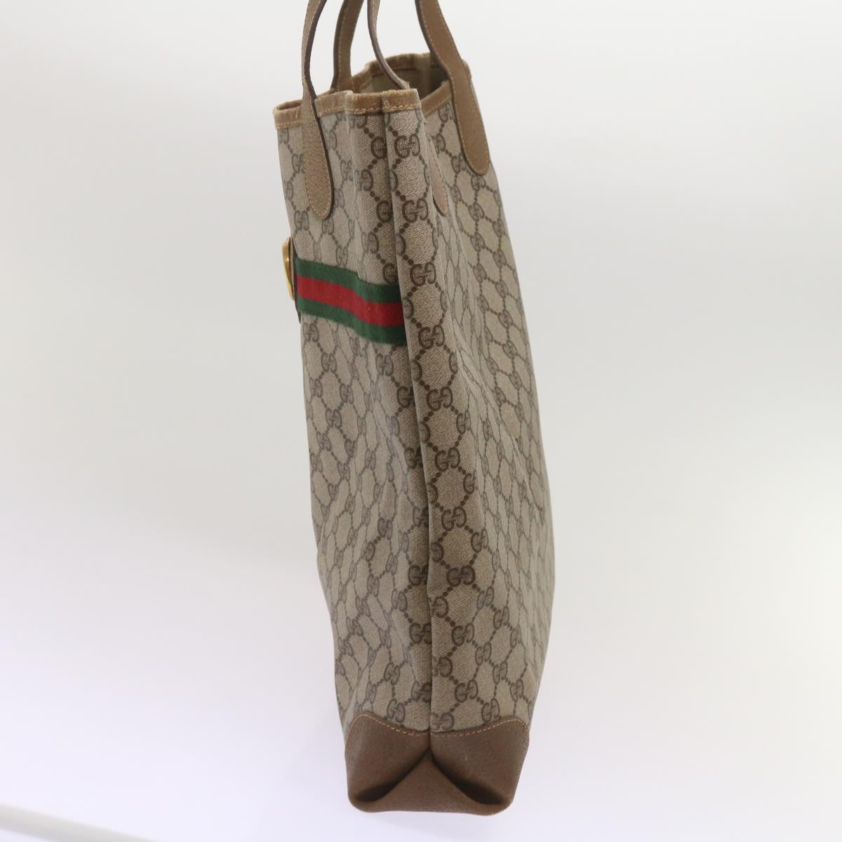 GUCCI GG Supreme Web Sherry Line Tote Bag PVC Beige 002 904 0131 10618