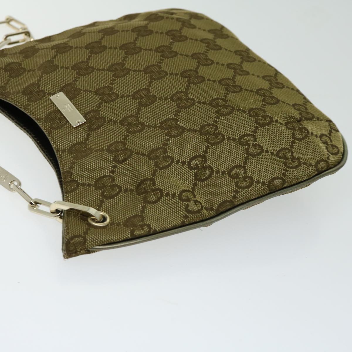 GUCCI GG Canvas Chain Shoulder Bag Gold Tone 001 4170 10676A
