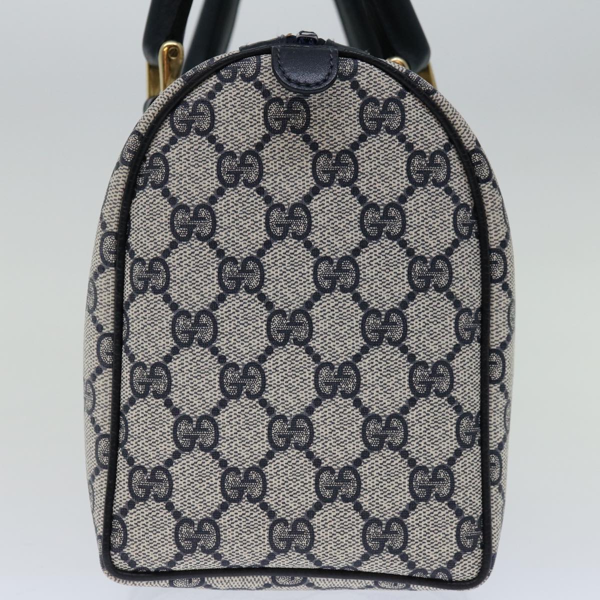 GUCCI GG Supreme Sherry Line Boston Bag PVC Navy Red 010 378 10830