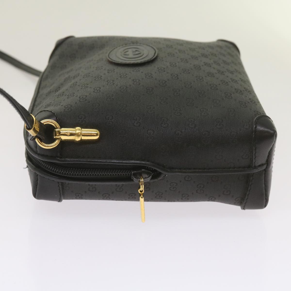 GUCCI Micro GG Canvas Shoulder Bag PVC Leather Black 007 115 4916 10834