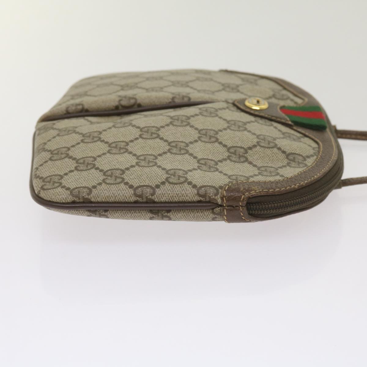 GUCCI GG Canvas Web Sherry Line Shoulder Bag Red Beige 904 02 047 10868