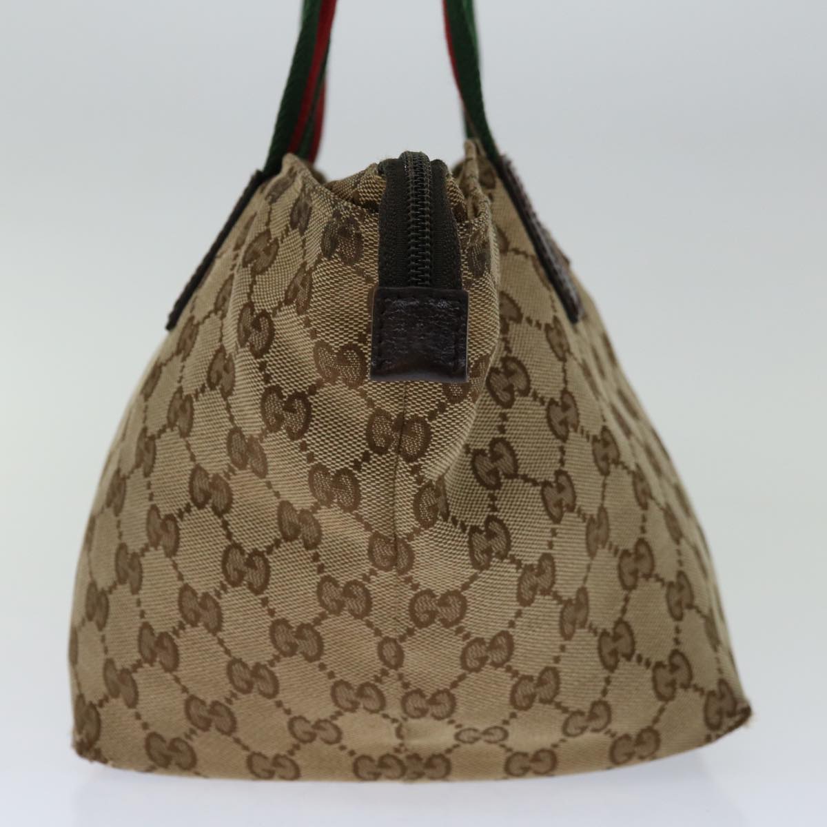 GUCCI GG Canvas Web Sherry Line Tote Bag Red Beige Green 131228 10923