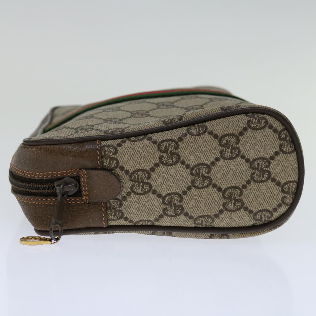 GUCCI GG Supreme Web Sherry Line Clutch Bag PVC Beige 84 01 012 10926