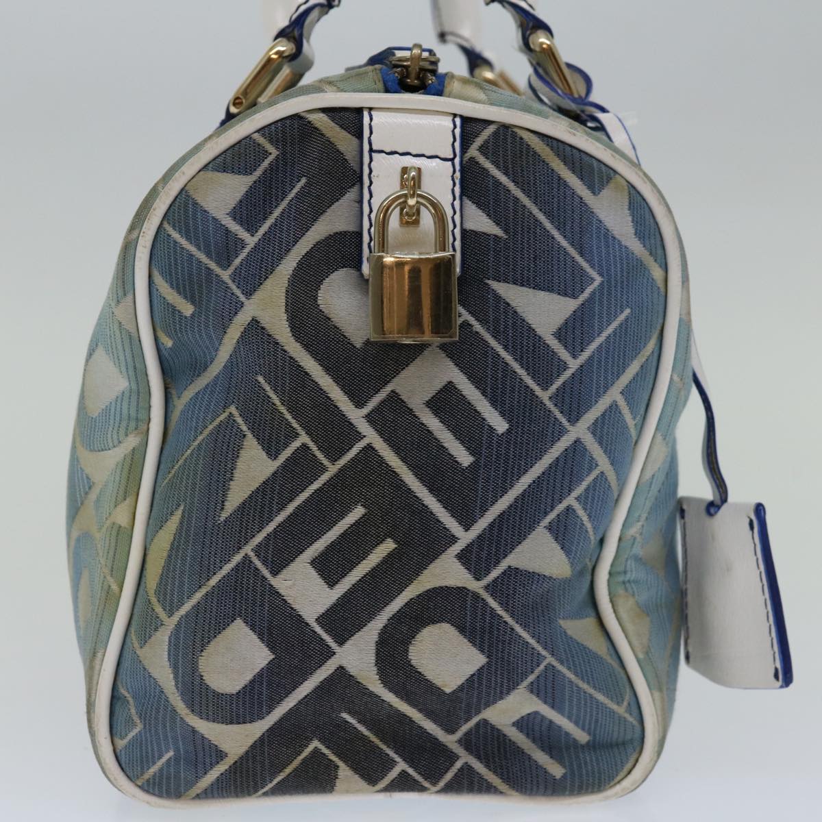 Luxury FendiMini Boston Bag Canvas Blueyk10944