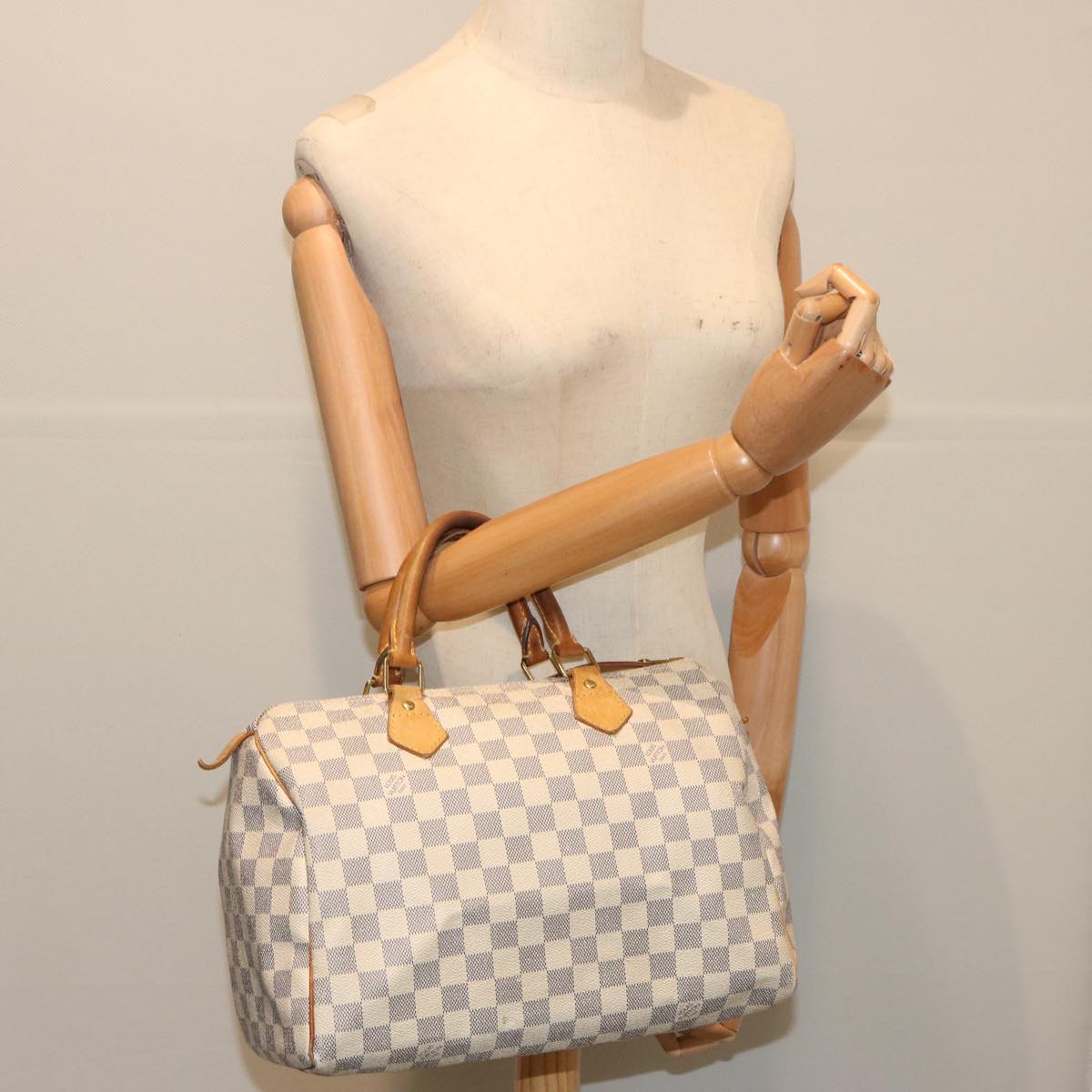 LOUIS VUITTON Damier Azur Speedy 30 Hand Bag N41533 LV yk11356
