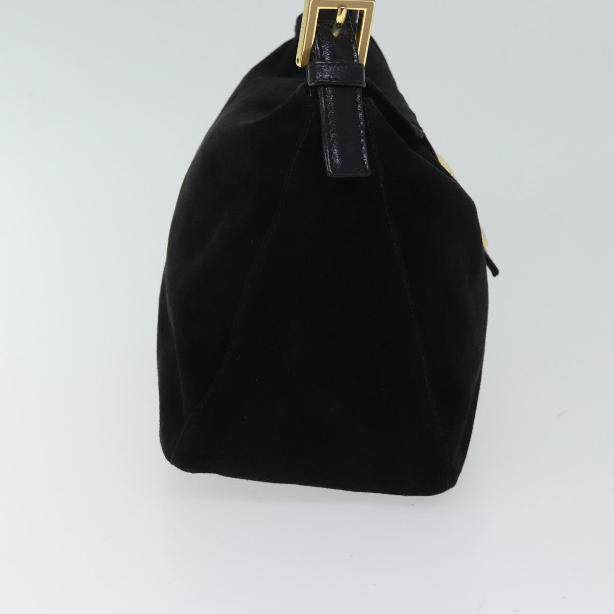 Luxury FendiMamma Baguette Shoulder Bag Suede Blackyk11454