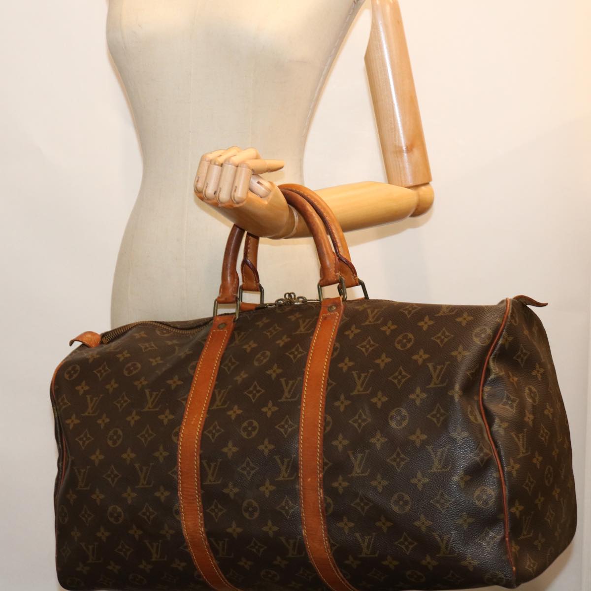 LOUIS VUITTON Monogram Keepall 50 Boston Bag M41426 LV yk11576