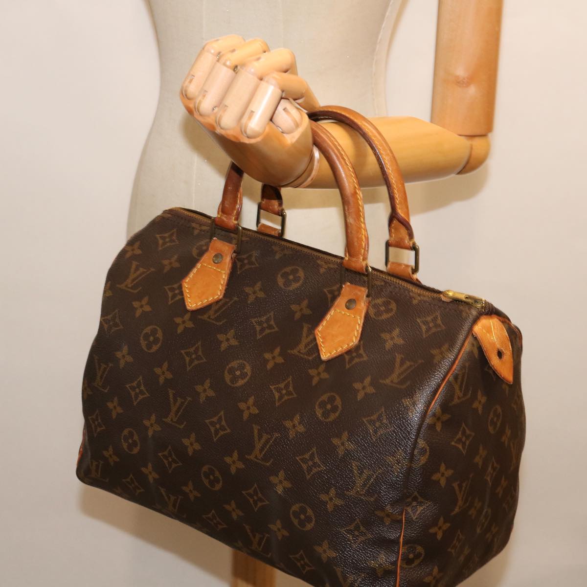 LOUIS VUITTON Monogram Speedy 30 Hand Bag M41526 LV yk11608