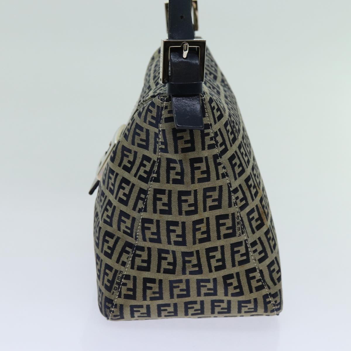 Luxury FendiZucchino Canvas Mamma Baguette Shoulder Bag Navyyk11630