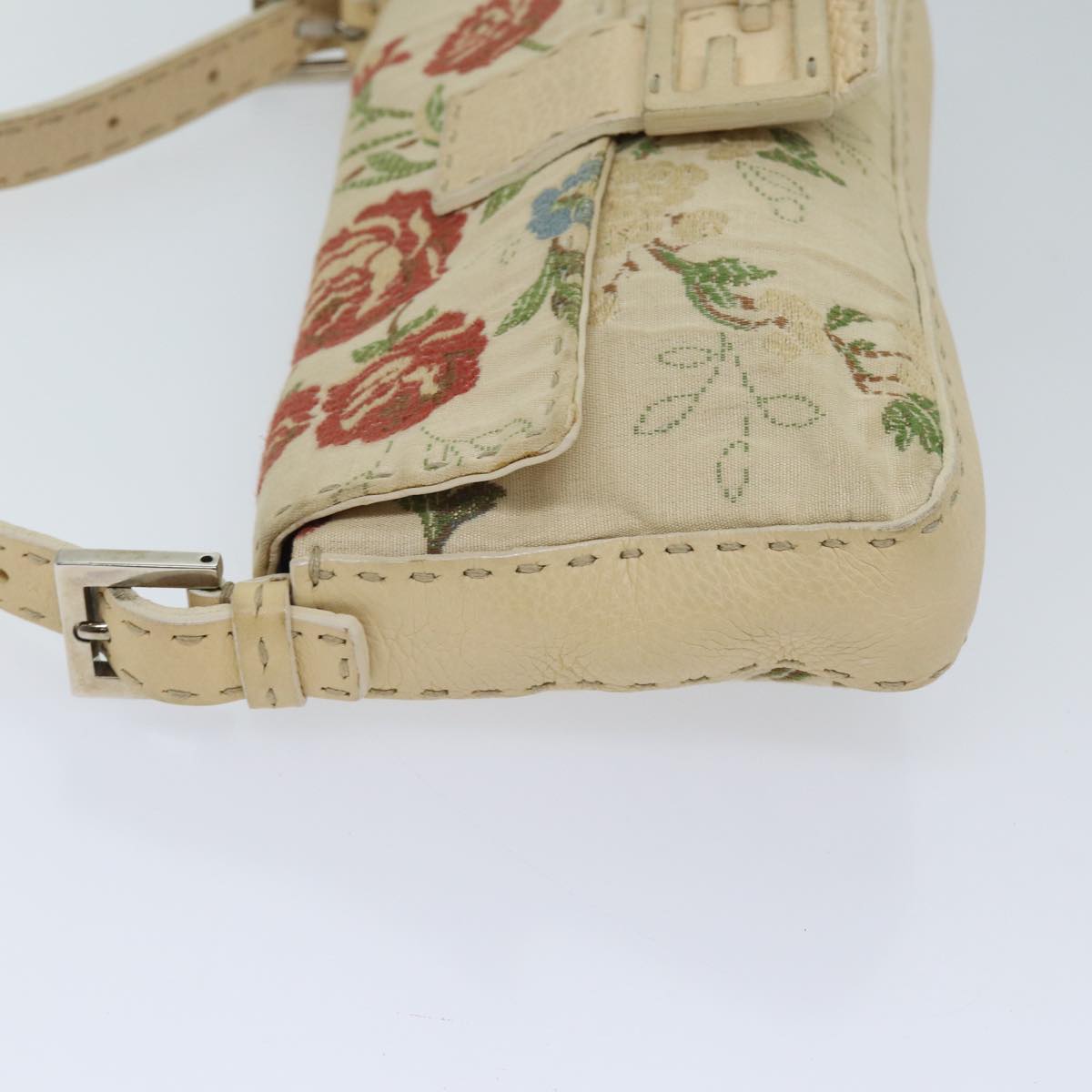 Luxury Fendi Celeria Floral Mamma Baguette Shoulder Bag Cotton Multicoloryk11868