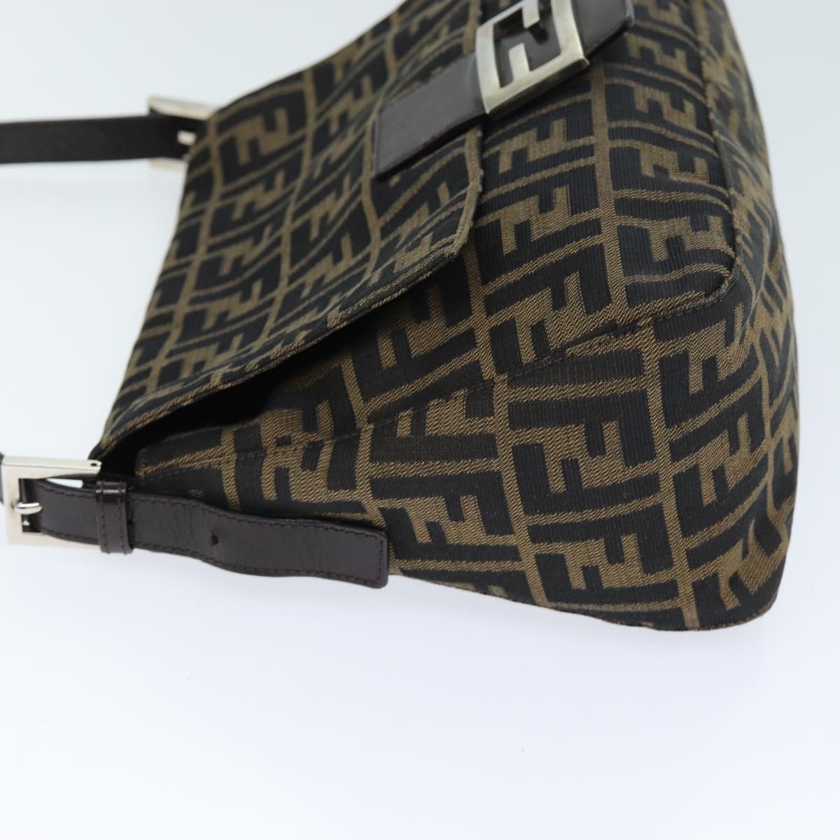 Luxury Fendi Zucca Canvas Mamma Baguette Shoulder Bag Black Brownyk12425