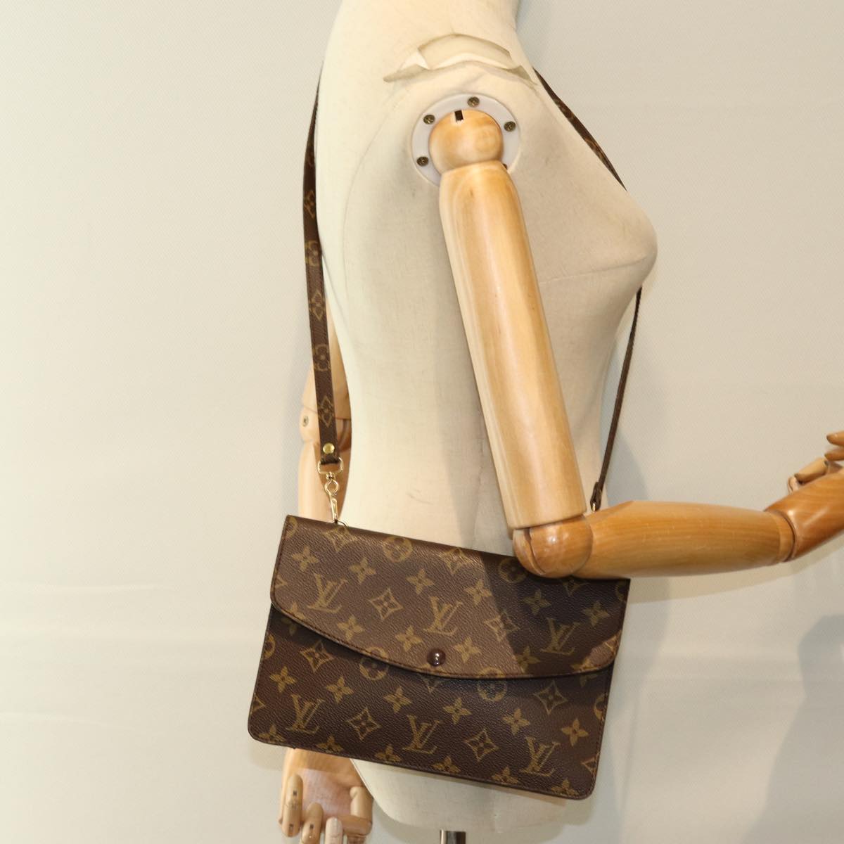 LOUIS VUITTON Monogram Double Rabat Shoulder Bag M51815 LV yk12453