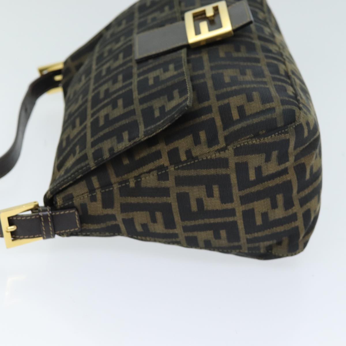Luxury Fendi Zucca Canvas Mamma Baguette Shoulder Bag Black Brownyk12613A