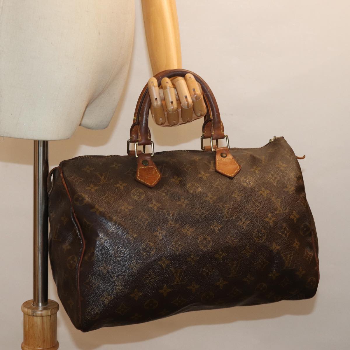 LOUIS VUITTON Monogram Speedy 35 Hand Bag M41524 LV yk12667