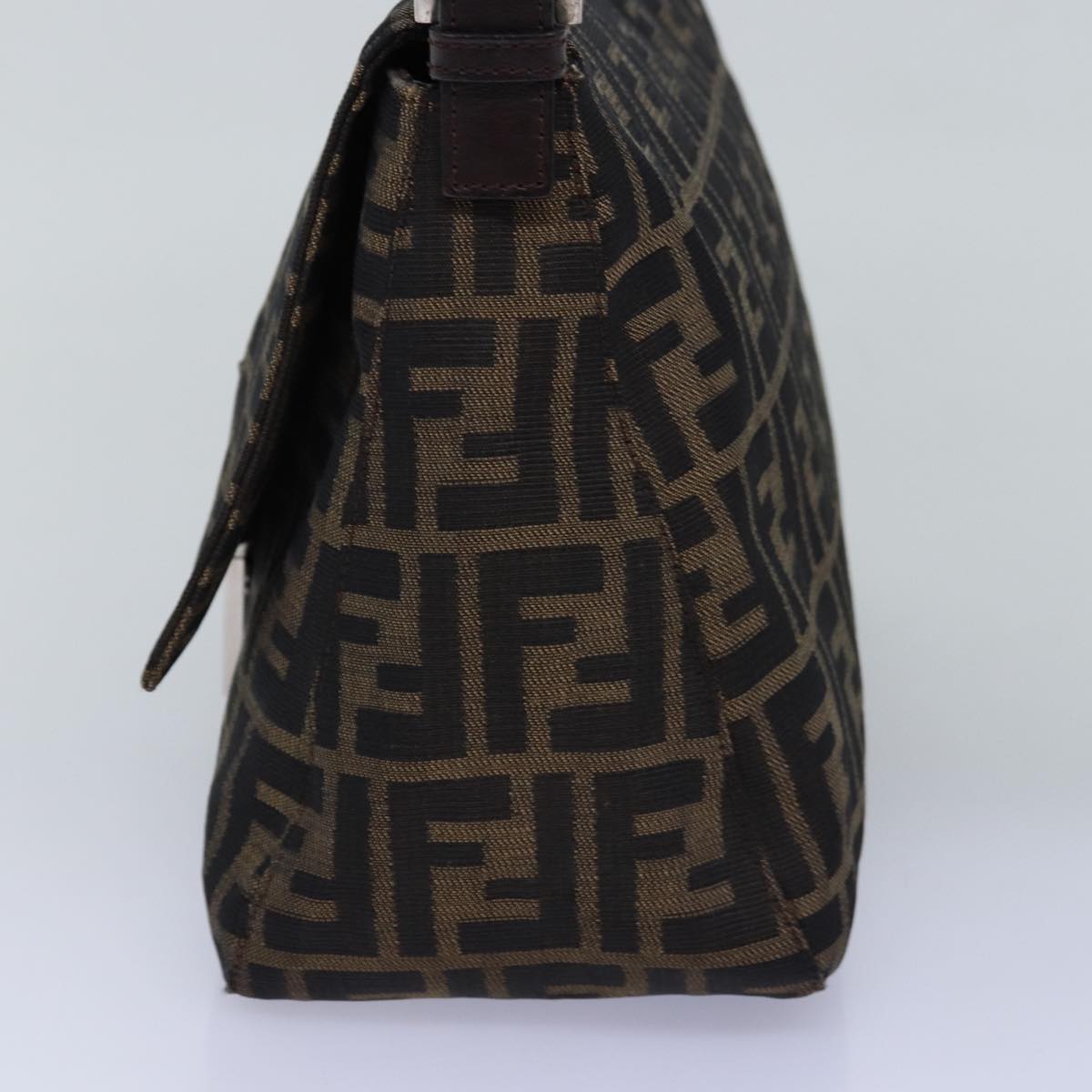 Luxury Fendi Zucca Canvas Mamma Baguette Shoulder Bag Black Brownyk12785