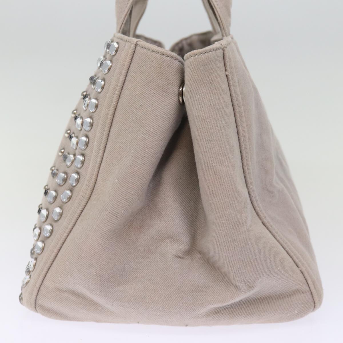 Luxury PradaBijoux Canapa MM Hand Bag Canvas 2way Gray yk12789