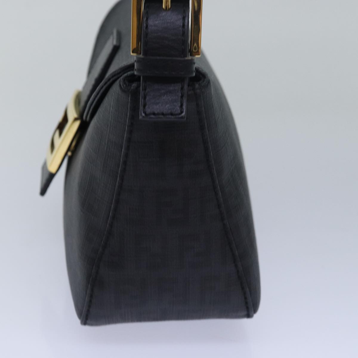 Luxury Fendi Zucchino Canvas Mamma Baguette Shoulder Bag Blackyk13228A