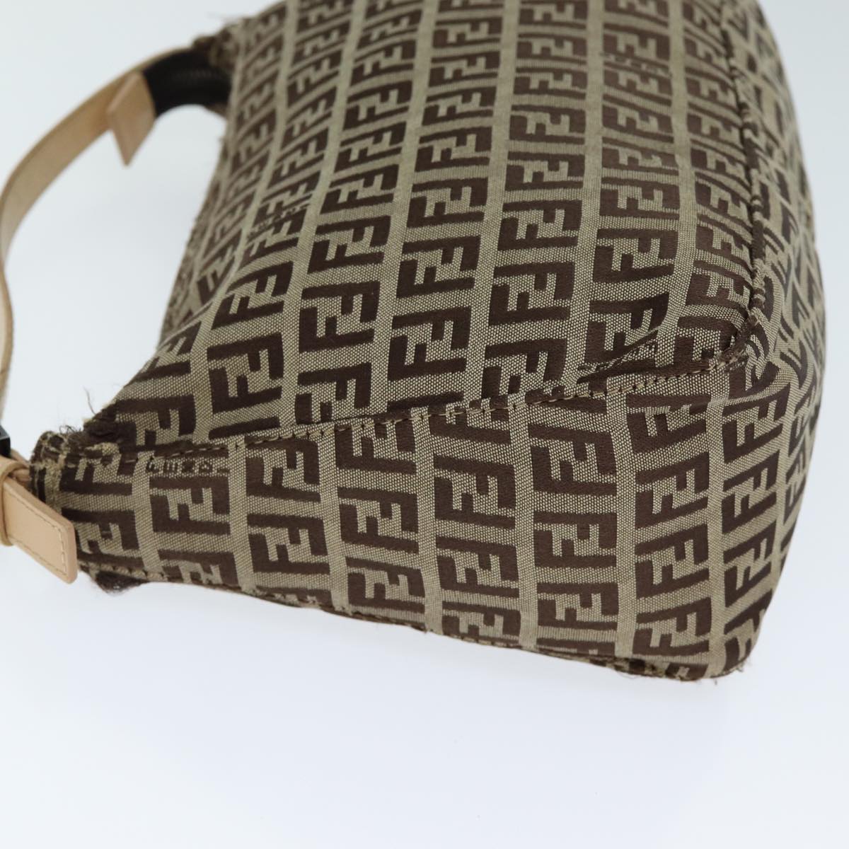 Luxury Fendi Zucchino Canvas Hand Bag Brown Blackyk13284