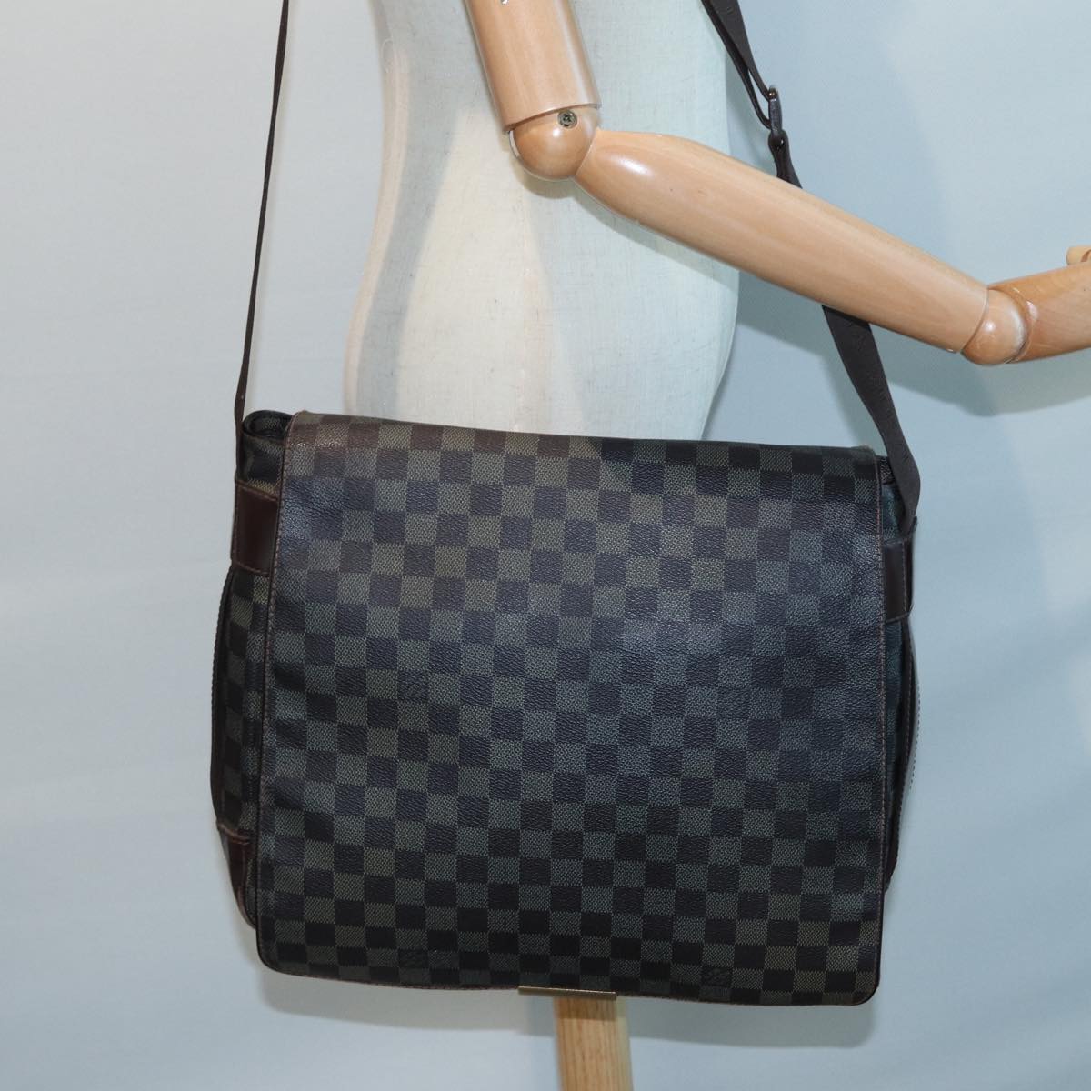 LOUIS VUITTON Damier Ebene Abbesses Shoulder Bag N45257 LV yk13447