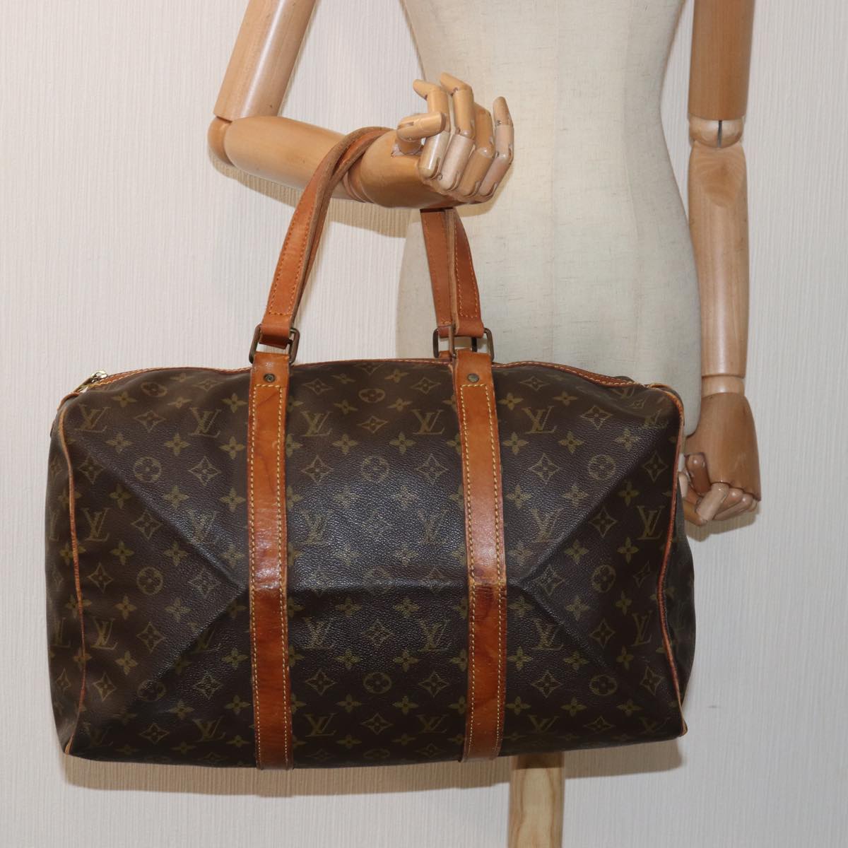 LOUIS VUITTON Monogram Sac Souple 45 Boston Bag M41624 LV yk13541