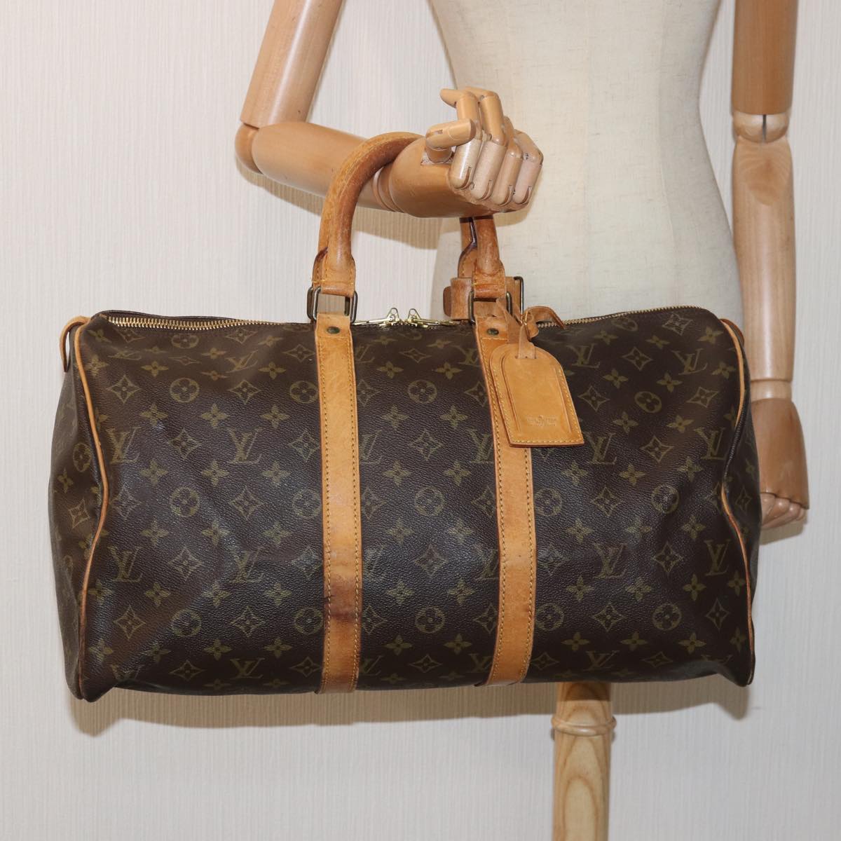 LOUIS VUITTON Monogram Keepall 45 Boston Bag M41428 LV yk13581