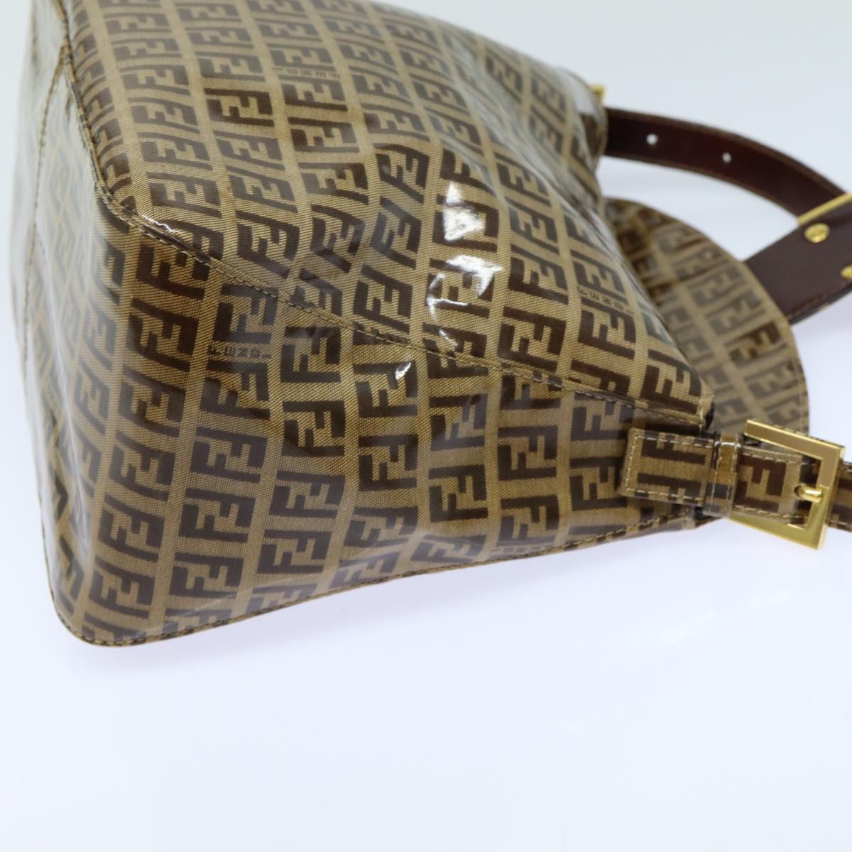 Luxury Fendi Zucchino Canvas Mamma Baguette Shoulder Bag Beigeyk13733