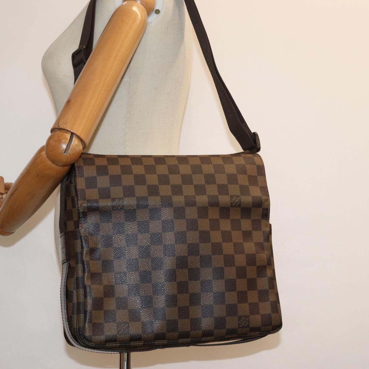 LOUIS VUITTON Damier Ebene Naviglio Shoulder Bag N45255 LV yk13865