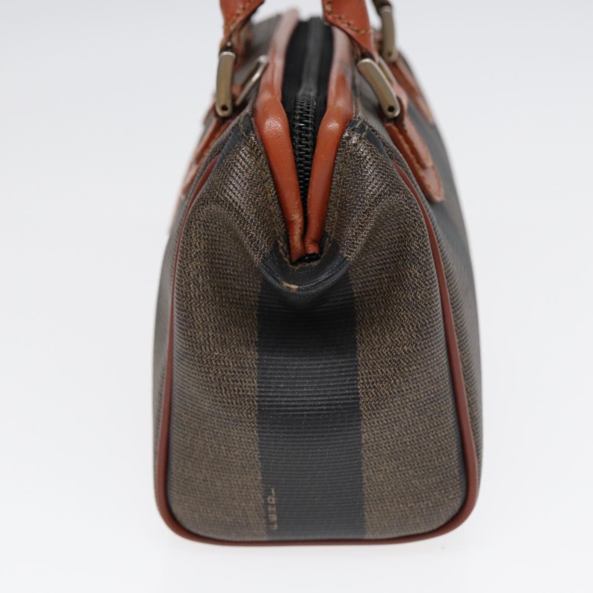Luxury Fendi Pecan Canvas Mini Hand Bag Brown Black goldyk14400