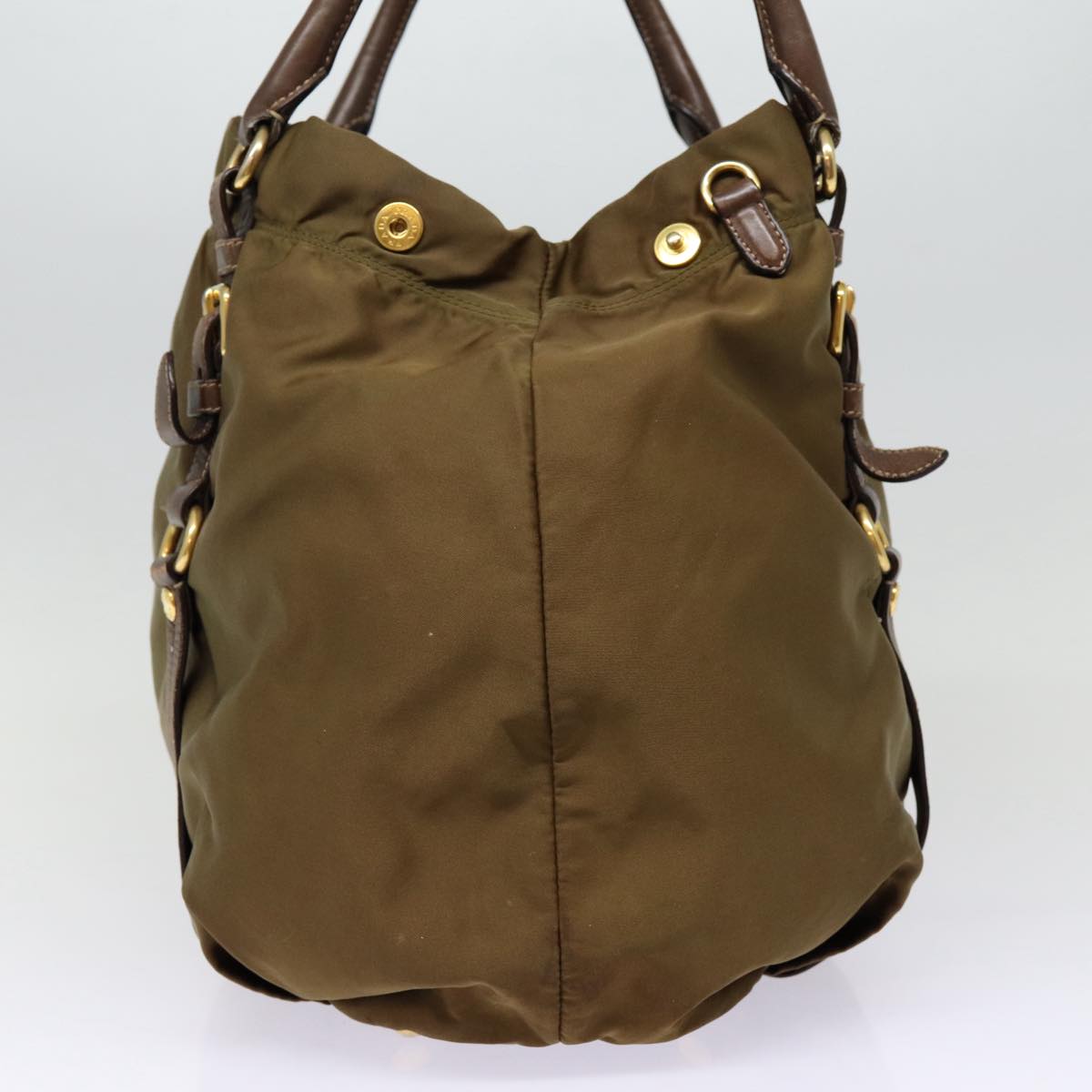 Luxury Prada Tote Bag Nylon Gold Brown yk14427