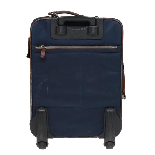 Luxury Prada Suitcase Nylon Leather Navy Brown yk14443