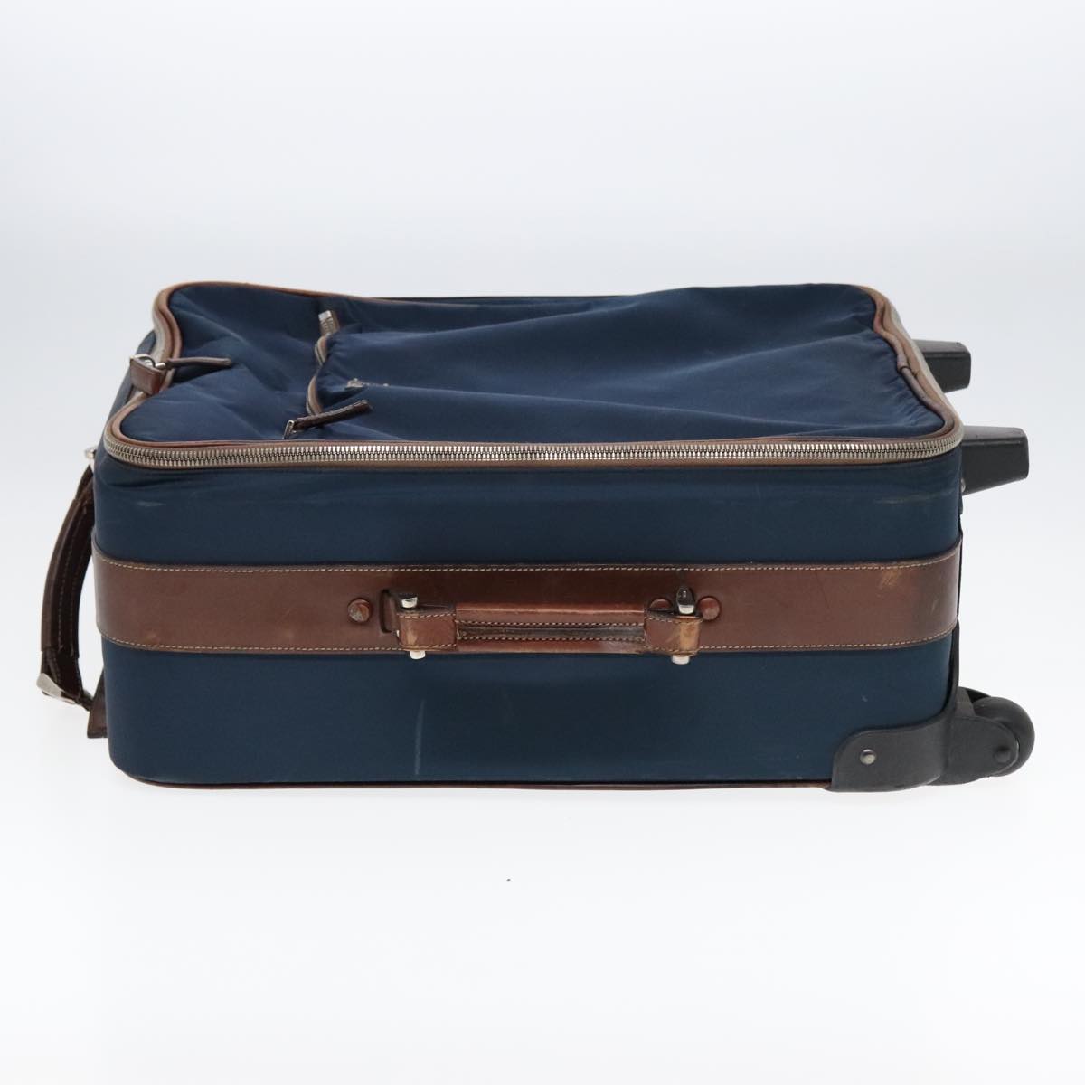 Luxury Prada Suitcase Nylon Leather Navy Brown yk14443