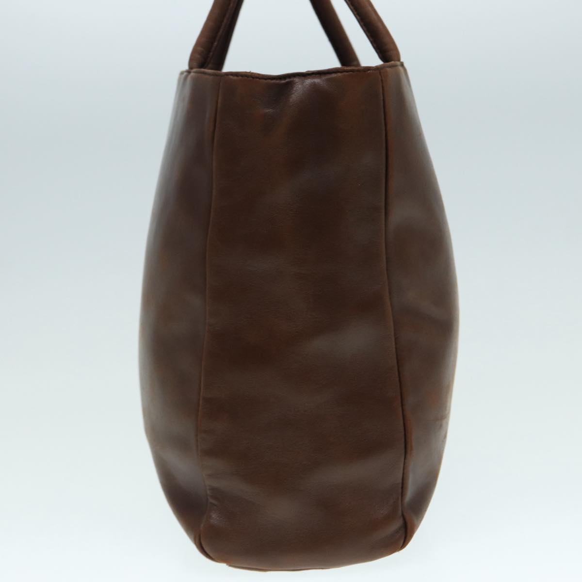 Luxury Prada Hand Bag Leather Brown Silver yk14450