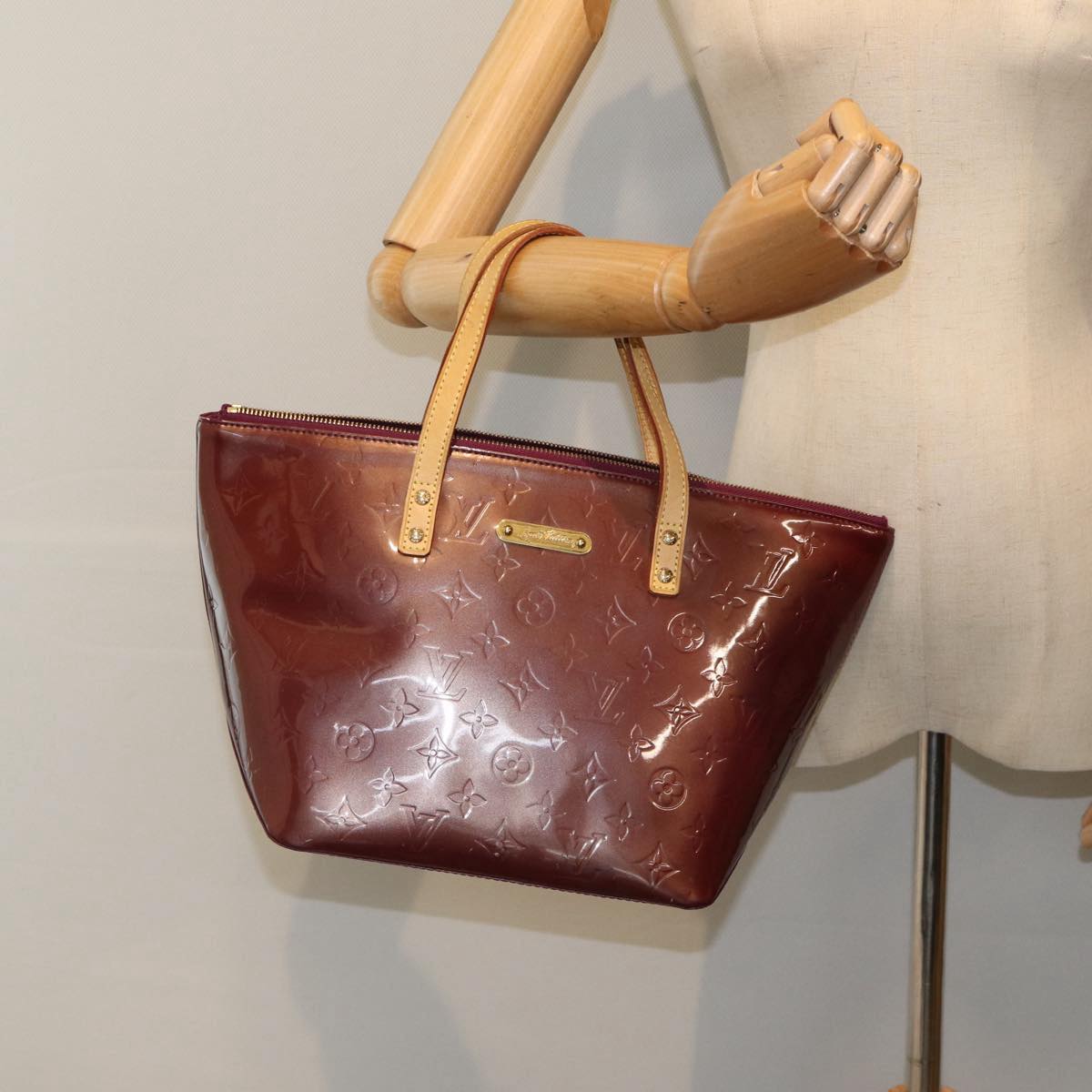 LOUIS VUITTON Monogram Vernis Bellevue PM Hand Bag Amarante M93585 yk14474