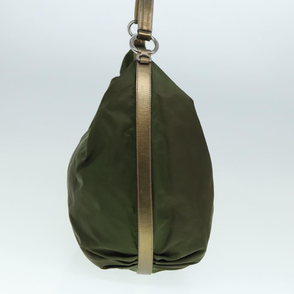 Luxury Prada Shoulder Bag Nylon Khaki Silver yk14476