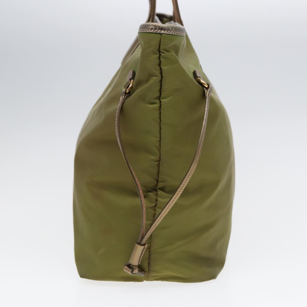 Luxury Prada Tote Bag Nylon Green Gold yk14680