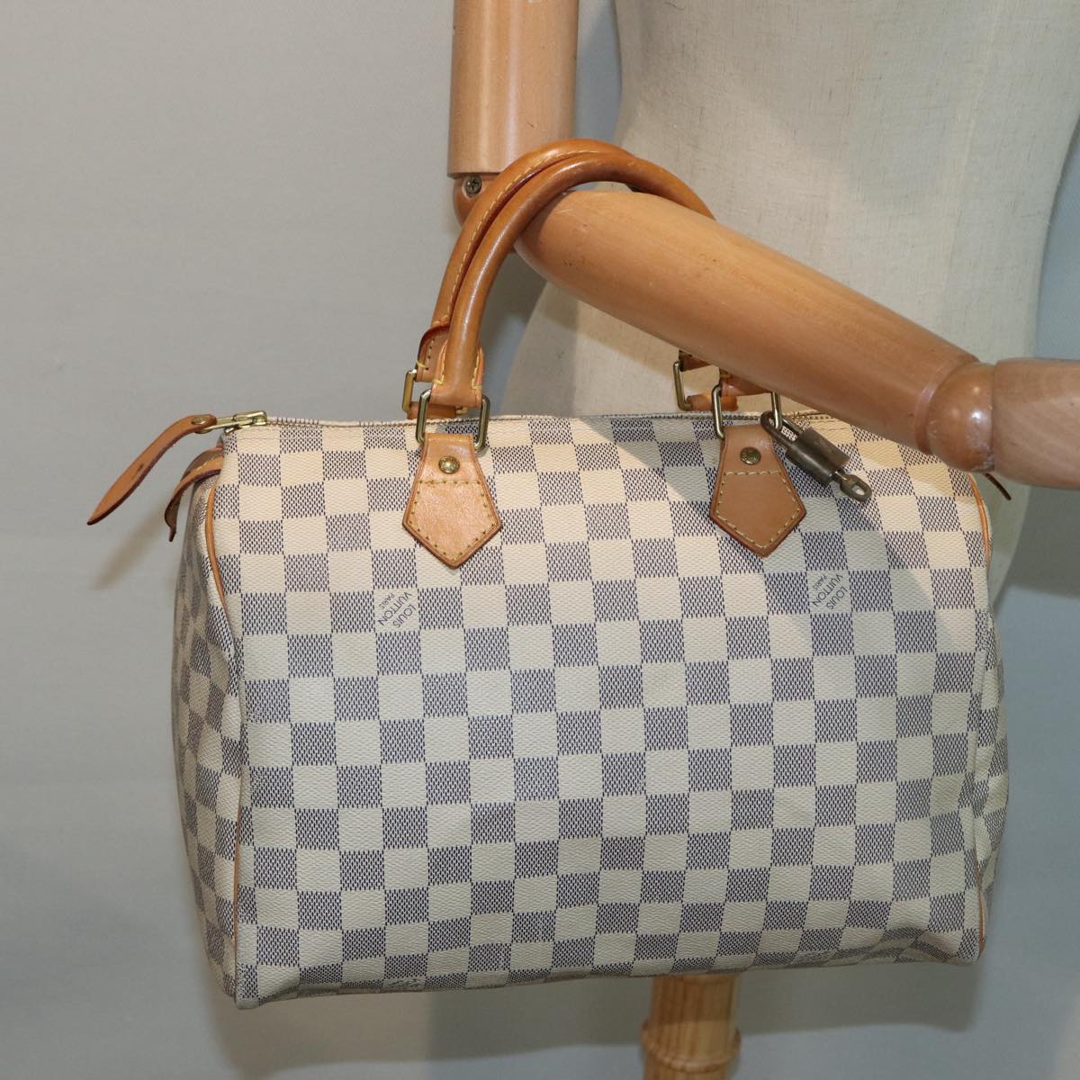 LOUIS VUITTON Damier Azur Speedy 30 Hand Bag N41533 LV yk14823
