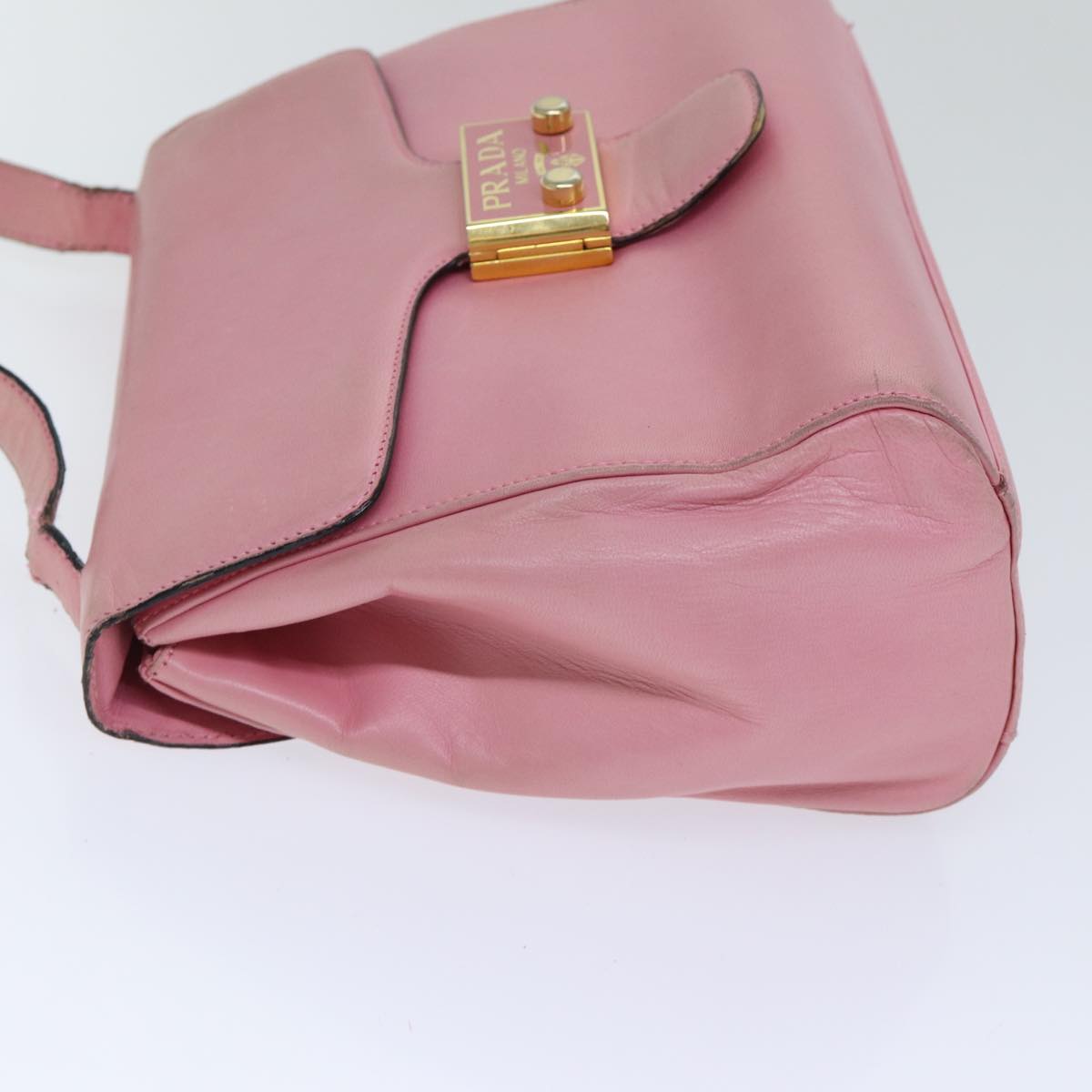Luxury Prada Shoulder Bag Lamb Skin Pink Gold yk14828