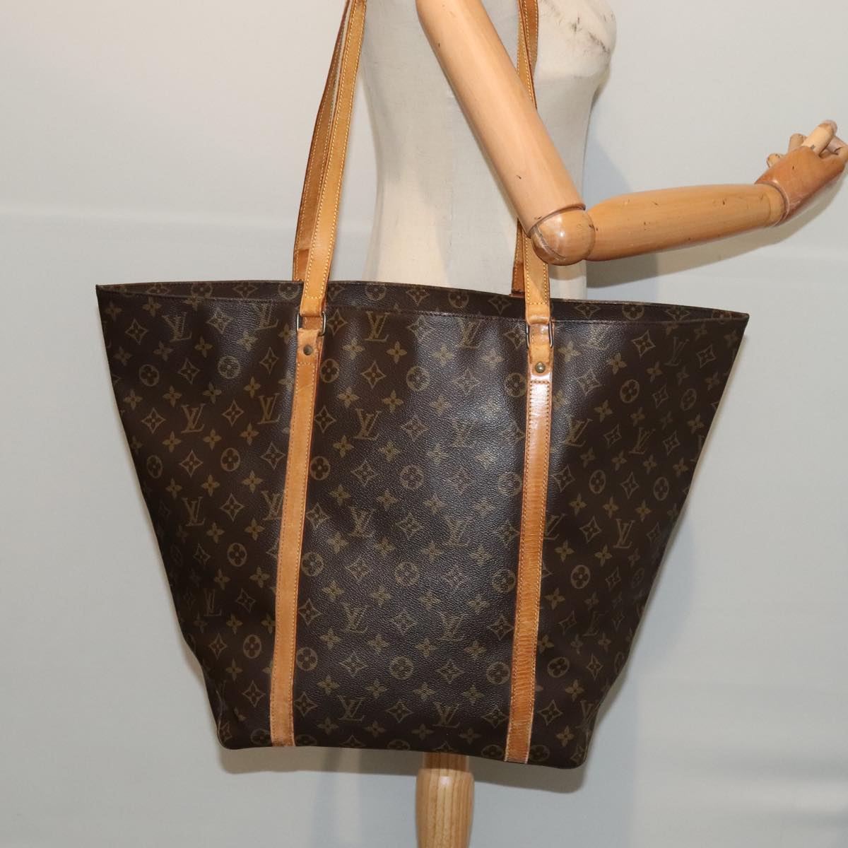 LOUIS VUITTON Monogram Sac Shopping Tote Bag M51108 LV yk14857