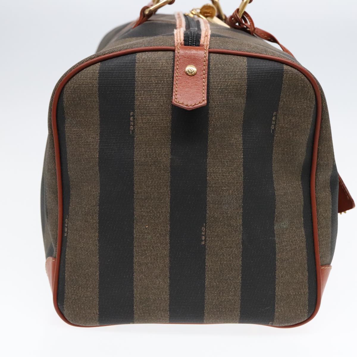Luxury Fendi Pecan Canvas Boston Bag Brown Black goldyk14862